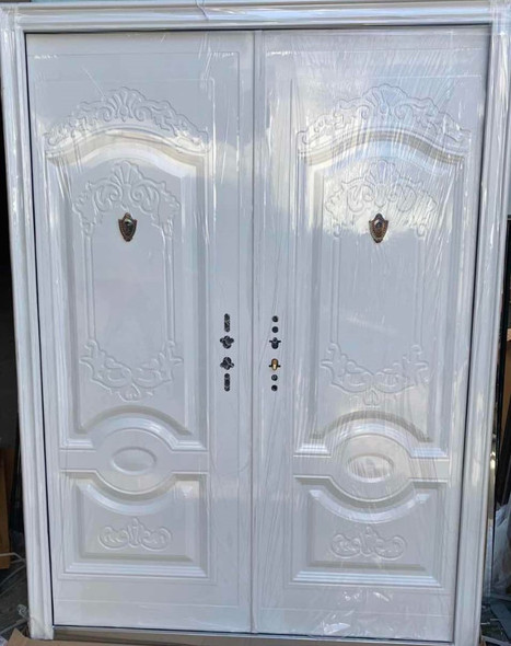 DOOR METAL DOUBLE WHITE NO GLASS 2050X1500X50MM G101W