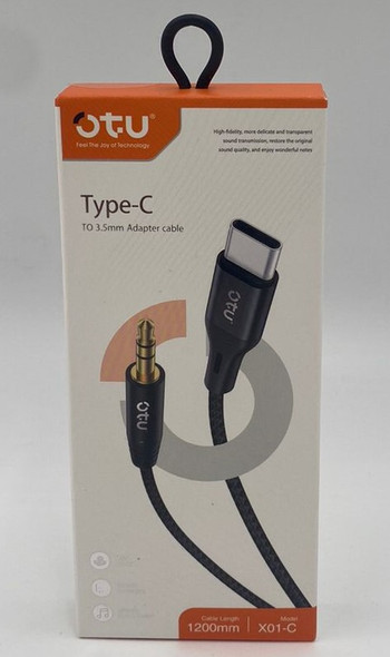 LEAD 1 3.5MM MALE STEREO TO USB TYPE-C OTU X01-C 1200MM AUX ADAPTER