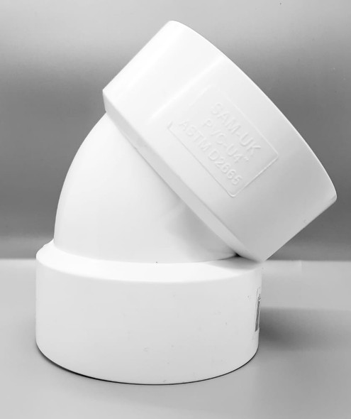 PVC KNEE 4" LIGHT 45 DEG