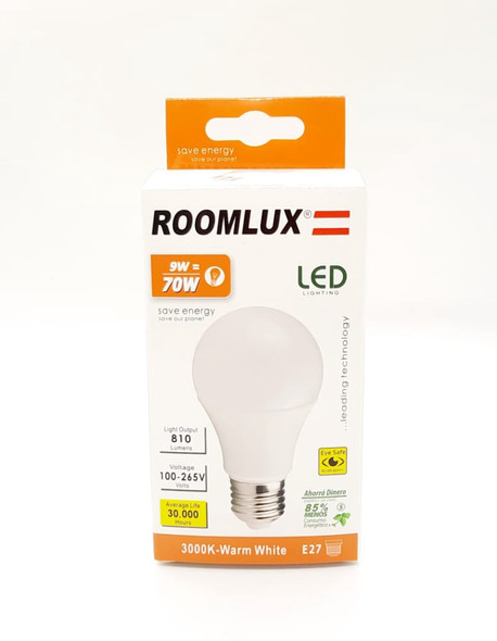 BULB LED 9W ROOMLUX B15580 E27 3000K 100-265V BULB LED 9W ROOMLUX B15580 E27 3000K 100-265V