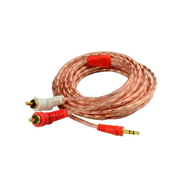 LEAD 1 3.5mm MALE STEREO TO 2 RCA MALE 15' BMS-GST-35-15 AUDIO PIPE LEAD 1 3.5mm MALE STEREO TO 2 RCA MALE 15' BMS-GST-35-15 AUDIO PIPE