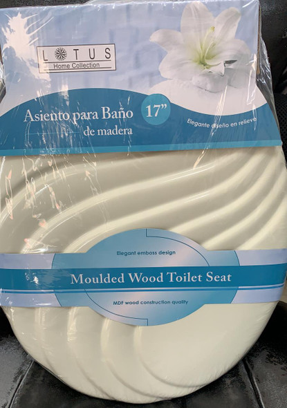 TOILET SEAT LOTUS WOOD #LT-7051B W/WAVE BEIGE