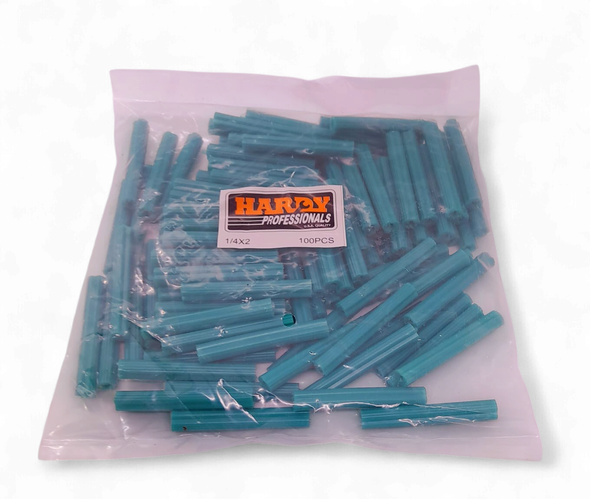 WALL PLUG GREEN 2" X 1/4" HARDY 100PCS PK