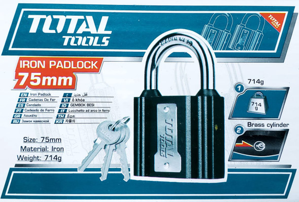 PADLOCK TOTAL 75MM TLK31751 IRON