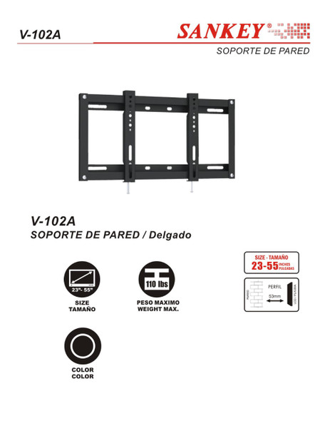 TV WALL BRACKET 32"-55" SANKEY V-102A
