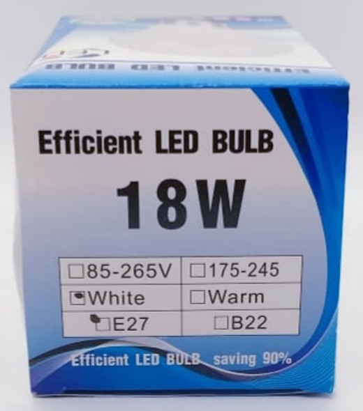 BULB LED 18W EFFICIENT E27 WHITE BLUE BULB LED 18W EFFICIENT E27 WHITE BLUE