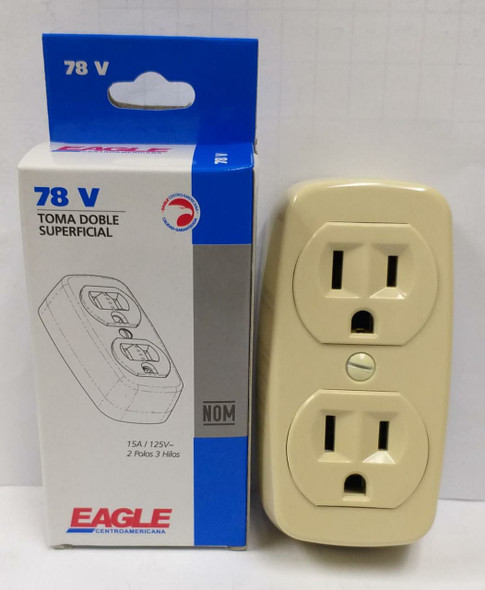 POINT D/P SURFACE 2X4 78V EAGLE W/C/B 15A POINT D/P SURFACE 2X4 78V EAGLE W/C/B 15A