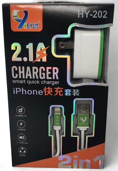 CHARGER CABLE USB HEYU HY-202 IPHONE LIGHTNING 2.1A