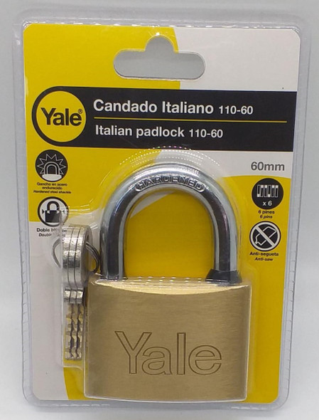 PADLOCK YALE 60MM V140.60 PLASTIC CASE