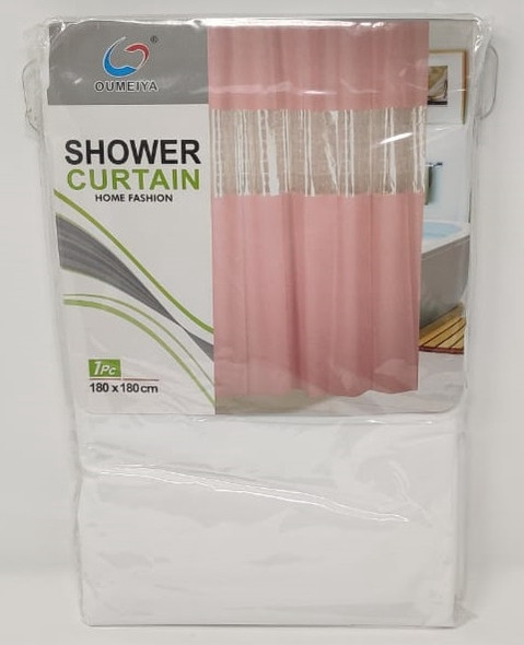 SHOWER CURTAIN OUMEIYA F648 180 X 180CM WITH HOOKS