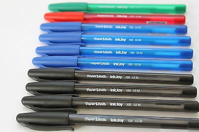 STATIONERY PEN PAPER MATE INKJOY 100 CAPPED BALLPOINT 1.0MM MEDIUM POINT SOLD EACH / Black / Blue / Black