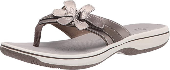 Footwear Women Clarks Brinkley Flora Flip-Flop Pewter Footwear Women Clarks Brinkley Flora Flip-Flop Pewter