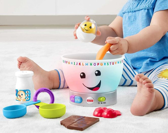 Toy Fisher-Price Mixing Bowl w/ Pretend Food, Lights & Music