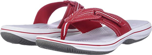 Footwear Women Clarks Brinkley Jazz Flip-Flop Red