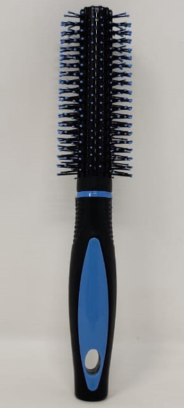 HAIR BRUSH ROUND BLACK & COLOR HANDLE