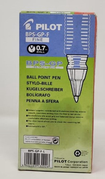 STATIONERY PEN PILOT BPS-GP-F BALL POINT FINE SOLD EACH / Red