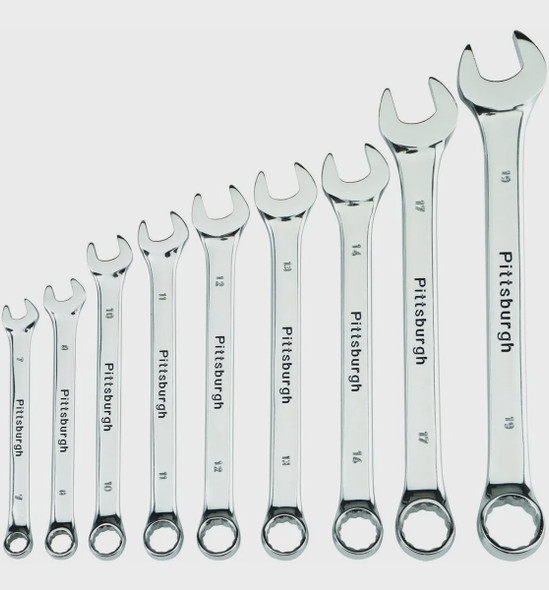 SPANNER SET 9PCS 69044 PITTSBURGH COMBINATION WRENCH