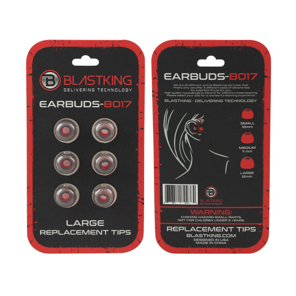REPLACEMENT TIPS EARBUDS BLASTKING IBKE-EARBUDS-8017-RTL LARGE 12MM SILICONE EARPLUGS