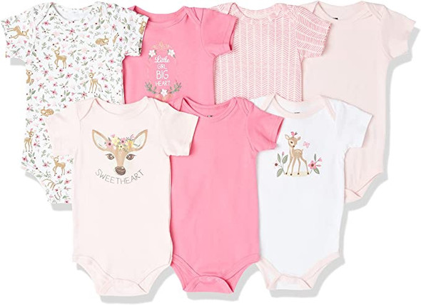 Baby Bodysuit Set Hudson 7pcs Pink