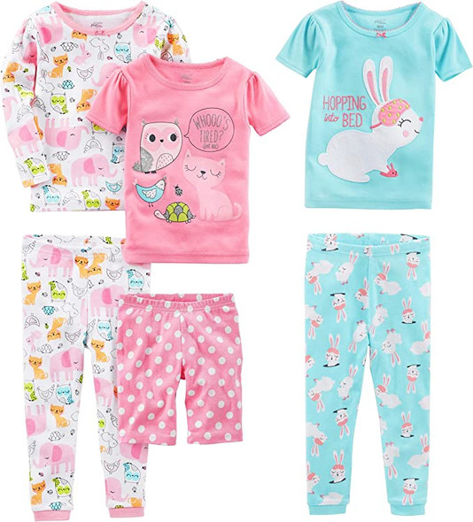 Baby Pajama Set Simple Joys by Carter's 6pcs pink/teal / 4t Baby Pajama Set Simple Joys by Carter's 6pcs pink/teal / 4t