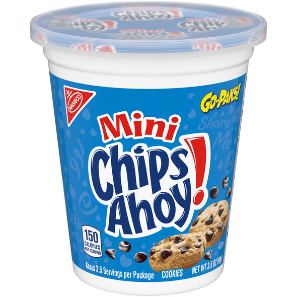 NABISCO CHIPS AHOY! MINI CHOCOLATE CHIP COOKIES GO-PAKS! 3.5oz 99g