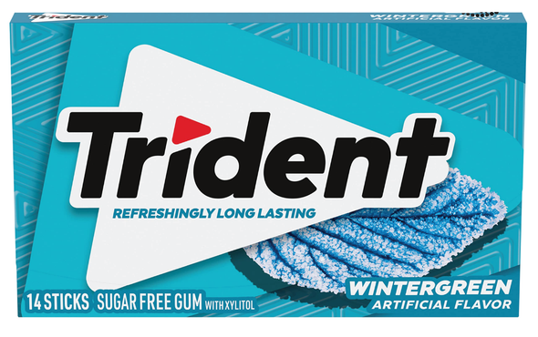 TRIDENT WINTERGREEN FLAVOR GUM SUGAR FREE 14-PIECES