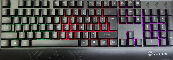 COMPUTER KEYBOARD VERTUX USB LIGHTED BLACK