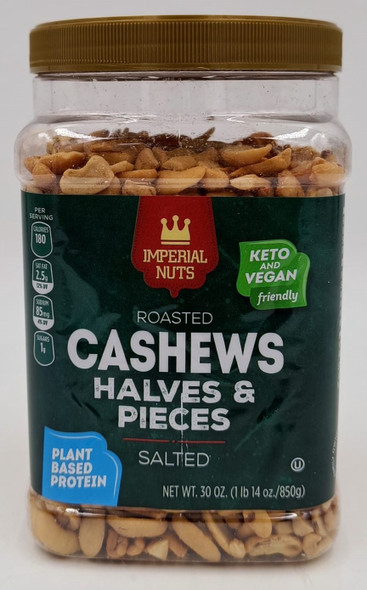 IMPERIAL NUTS ROASTED CASHEWS HALVES & PIECES SALTED 30oz 850g