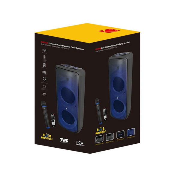SPEAKER BOX KODAK 10" DUAL PRPS1758 PARTY RECHARGEABLE