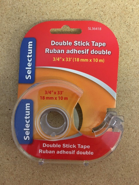 TAPE DOUBLE STICK SELECTUM SL36418 3/4" X 33' WITH CUTTER