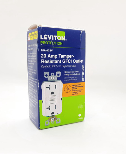 GFCI OUTLET LEVITON WHITE 20A TAMPER RESISTANT GFTR2-4W/GFNT2-4W