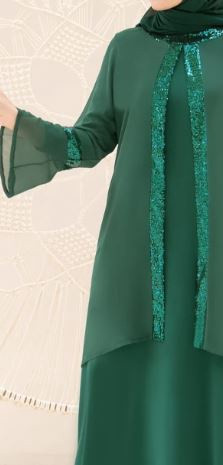 Gown Abaya Dress Plus Size Emerald
