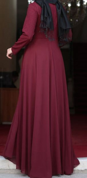 Dress Evening Burgandy Sparkle bead