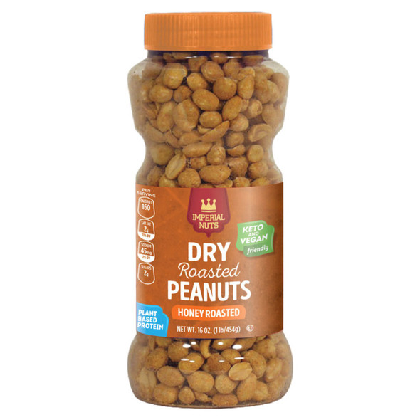 IMPERIAL NUTS DRY ROASTED PEANUTS HONEY ROASTED 16oz 454g