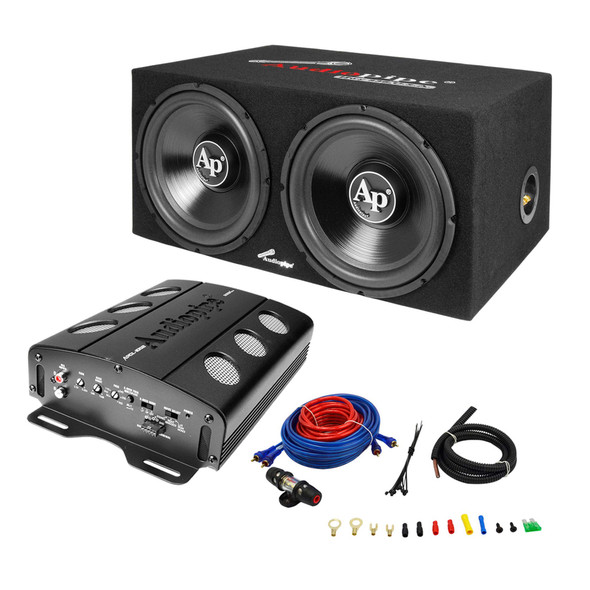 SPEAKER BOX CAR AUDIO PIPE 12" APSB-1299PP SUB WITH AMPLIFIER APSE-120PC + APCLE-1002 + BMS-750 KIT