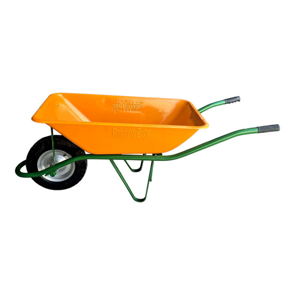 WHEEL BARROW RAINBOW EDGE ORANGE TRAY GREEN HANDLE AIR WHEEL