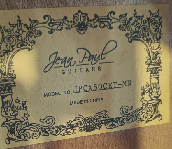GUITAR JEAN PAUL JPCX50CET-MN MATT NATURAL 39" ACOUSTIC ELECTRIC CUTAWAY NYLON STRINGS