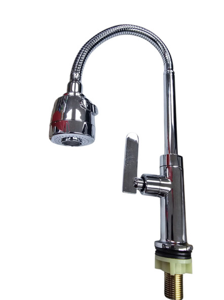 GOOSE NECK 1/2" FLEX HEAD FLAT LEVER NICKLE