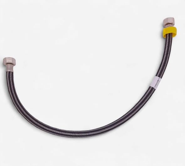 FLEX HOSE 1/2" X 1/2" X 24" METAL BRAIDED BLACK & SILVER