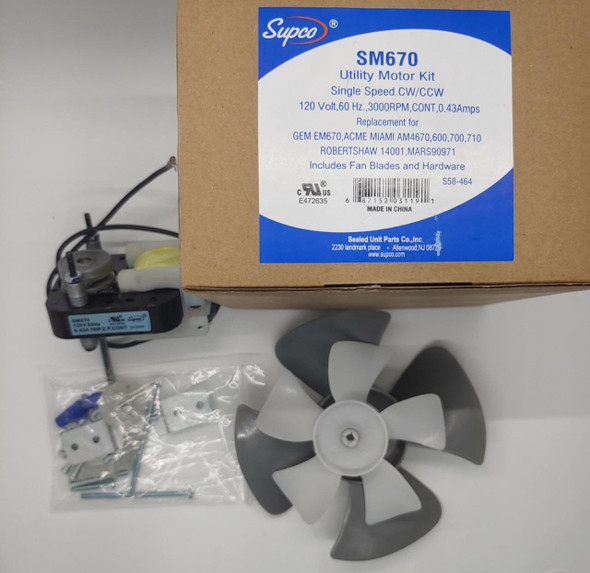 FRIDGE FAN MOTOR COOLING SM670 110V