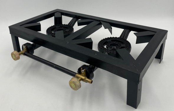 STOVE 2 BURNER CAST IRON SGB-02 ANGLE IRON FRAME BLACK