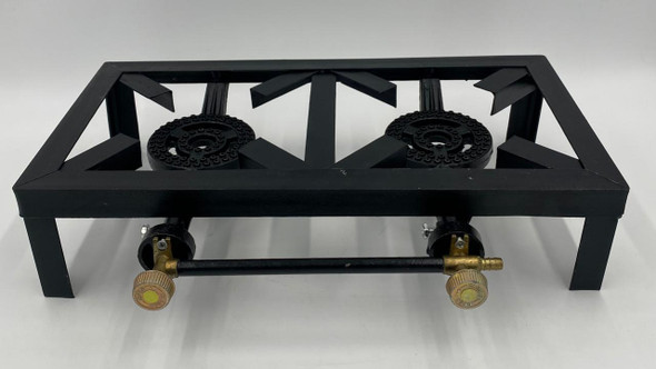 STOVE 2 BURNER CAST IRON SGB-02 ANGLE IRON FRAME BLACK
