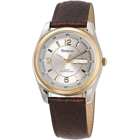 Watch Armitron Men's 20/1925GYBN Round Two-Tone Brown Leather Strap
