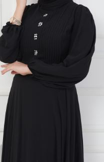 Dress Evening Black Chiffon