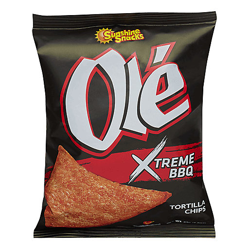 SUNSHINE SNACKS OLE XTREME BBQ TORTILLA CHIPS 43g 1.5oz