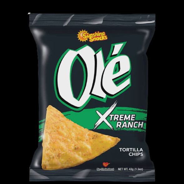 SUNSHINE SNACKS OLE XTREME RANCH TORTILLA CHIPS 43g 1.5oz