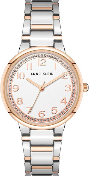 Watch Women Anne Klein Bracelet Rose Gold Silver 3779SVRT