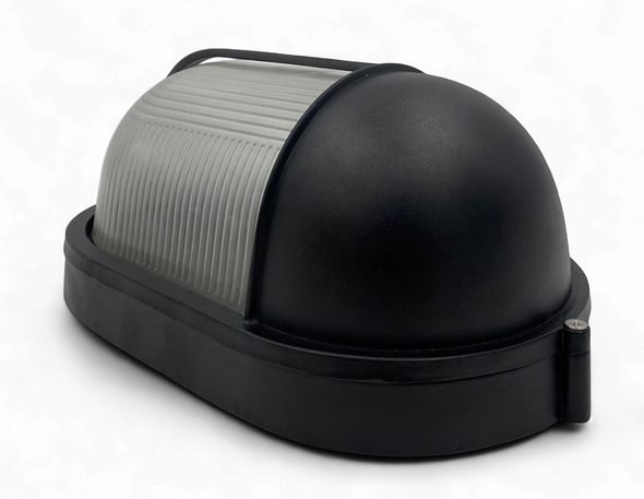 BULK HEAD FIXTURE FITZGERALD 60W OVAL BLACK 187 11" x 6.5"