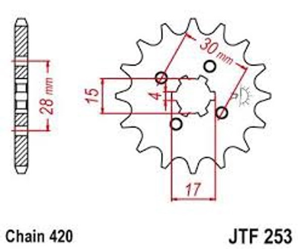 M/CYCLE SPROCKET JT JTF253.14 FRONT C70