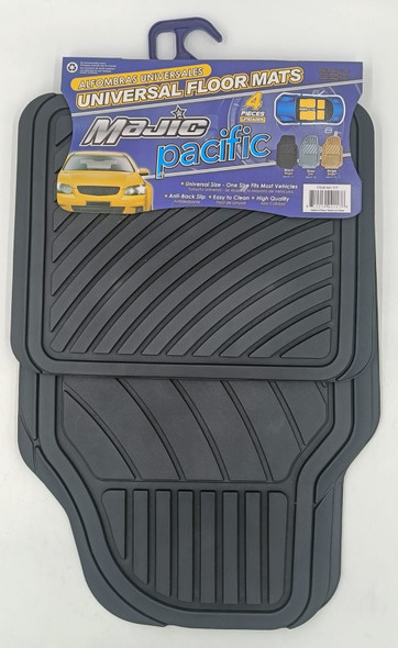 CAR MAT UNIVERSAL MAJIC 117 PACIFIC 4PCS RUBBER BLACK 4-SEATERS +